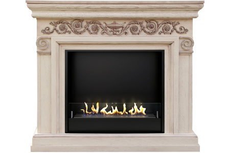 Биокамин в портале Firezo Athena Слоновая кость с патиной Биокамин в портале Firezo Athena Слоновая кость с патиной